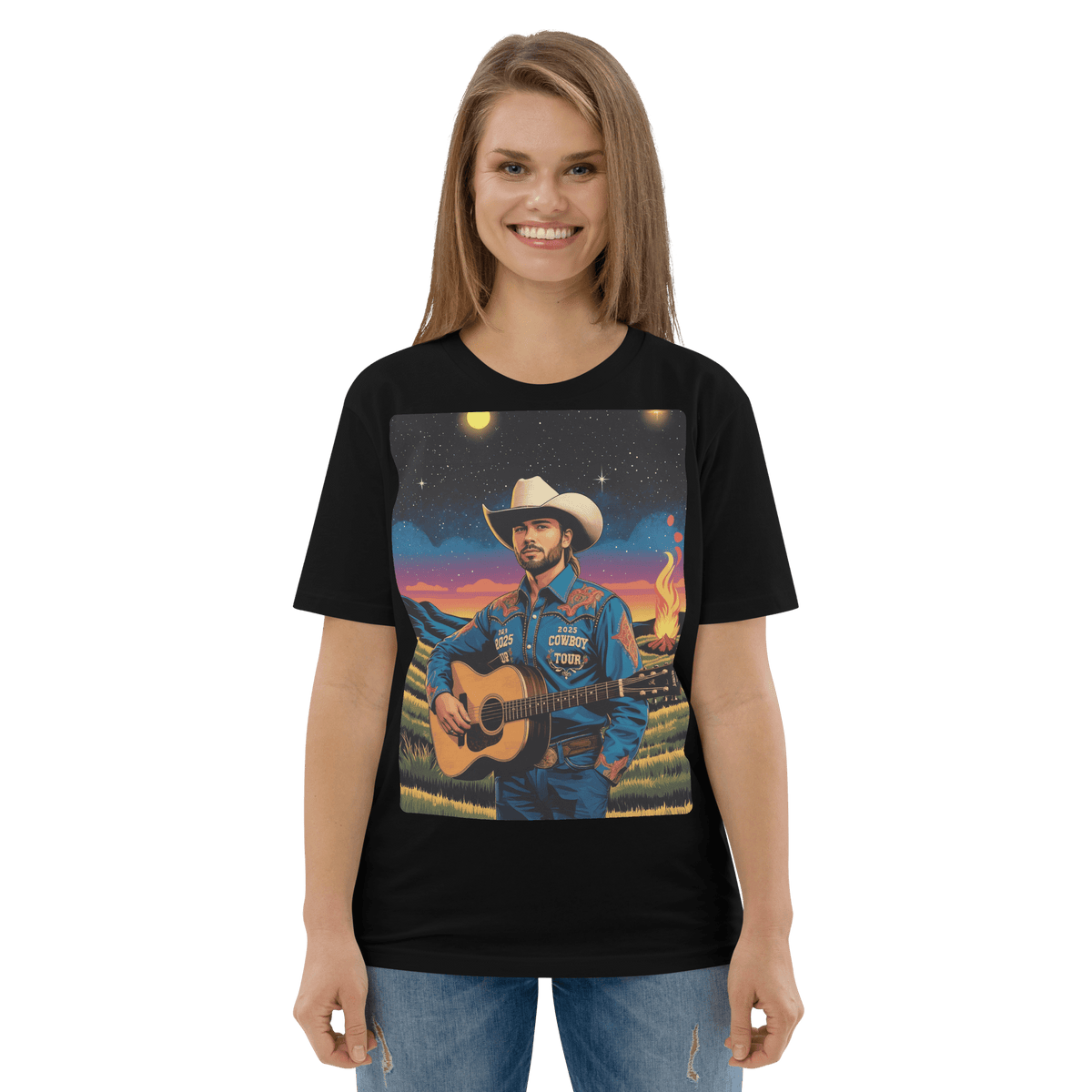 2025 Cowboy Tour Organic Cotton T-Shirt – Western Country Music Graphic Tee - Design Delight Studio