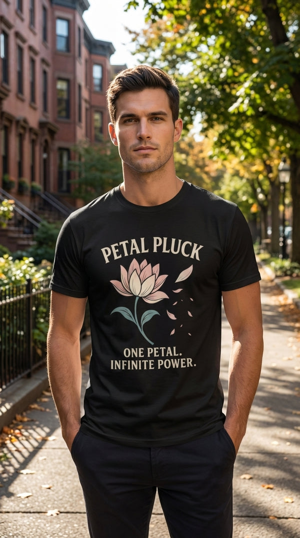 Organic Cotton T-Shirt Unisex - Petal Pluck - Male Model in Boston Common - Untap & Upkeep Lifestyle