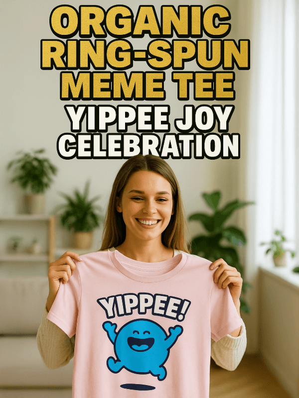 Organic Ring-Spun Meme Tee Yippee Joy Celebration - Design Delight Studio