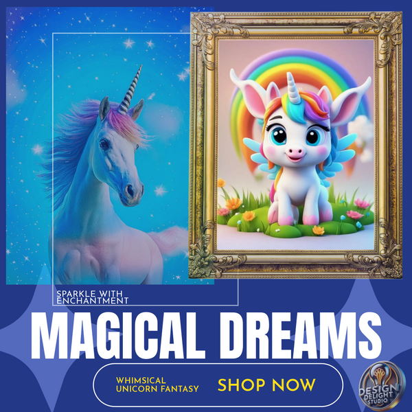 adorable baby unicorn poster