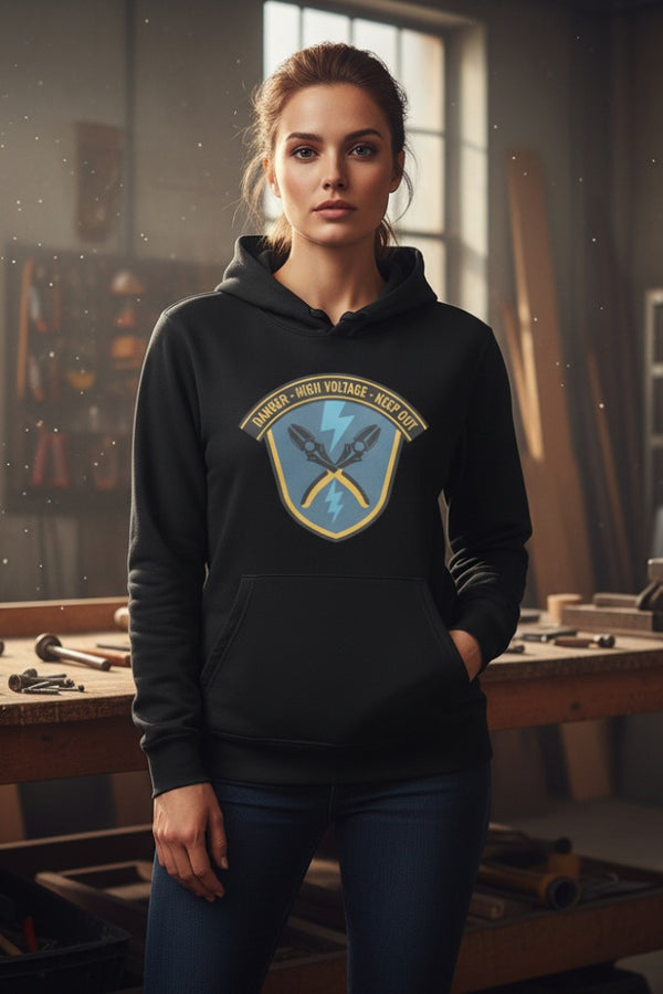 Danger High Voltage Electrician Hoodie | Organic Cotton