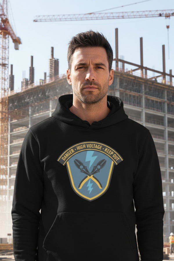 Danger High Voltage Electrician Hoodie | Organic Cotton