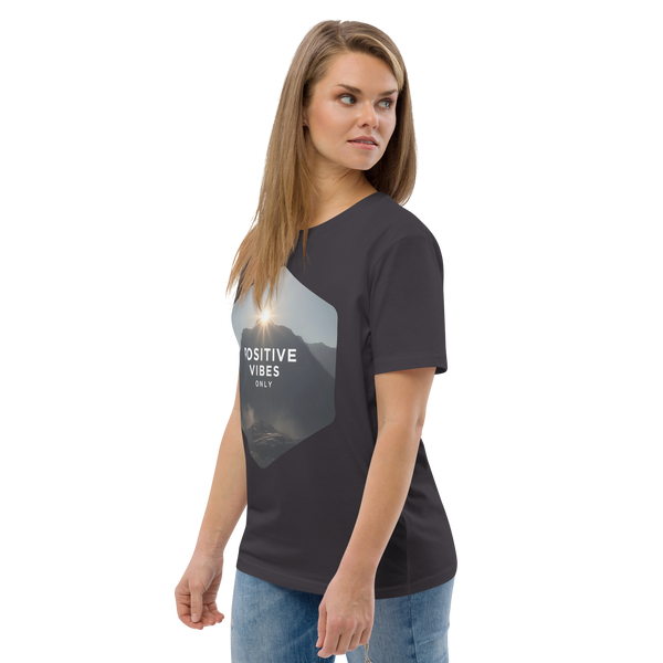 Positive Vibes Only – Inspirational Organic Cotton Tee - Design Delight Studio