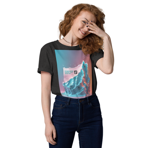 "My Carbon Footprint Fits in a TikTok Video" – Organic Cotton Climate Awareness Tee - Design Delight Studio