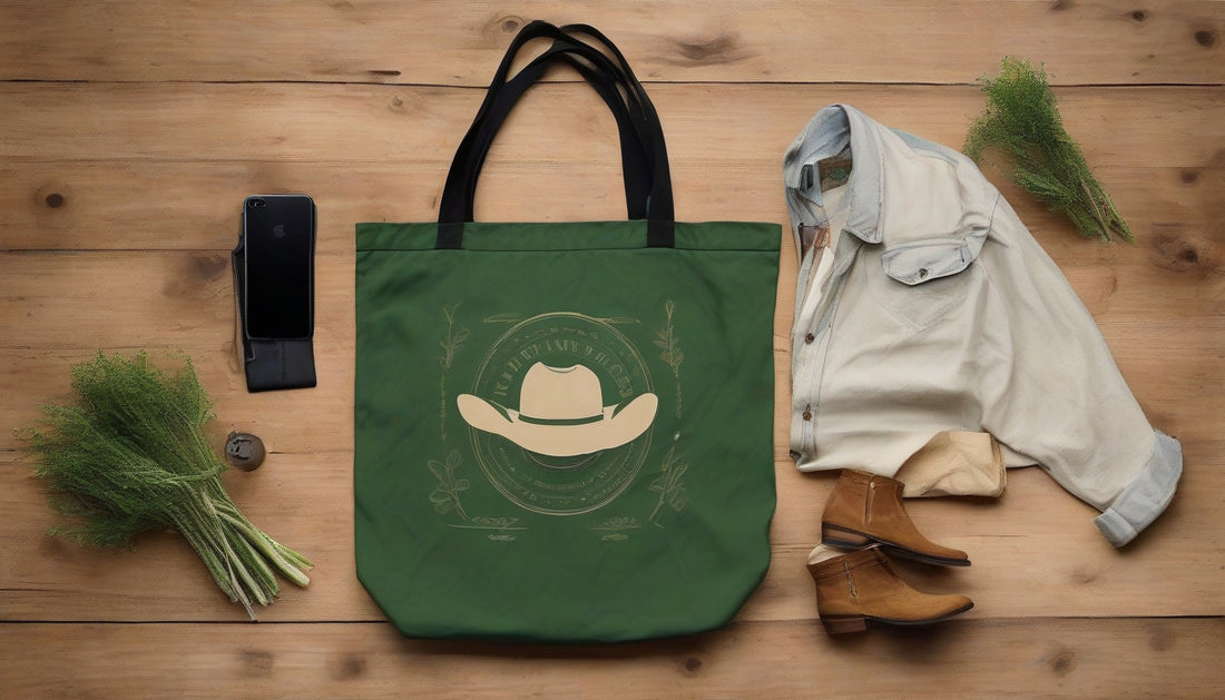 Discover Luxe Green Style: The Durable Organic Cowboy Tote That Holds 30 lbs!