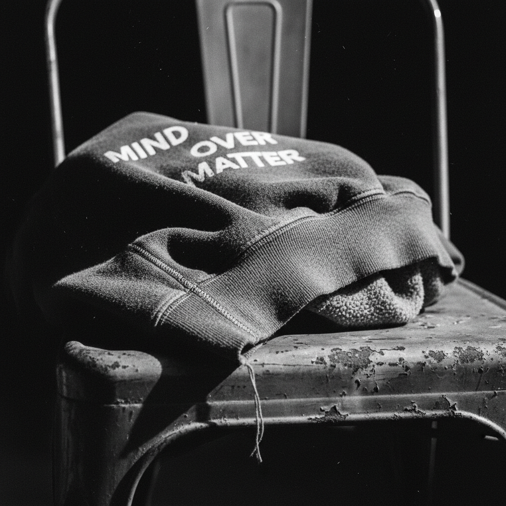 Close up texture shot of Mind Over Matter organic sweatshirt showing 280 gsm weave structure