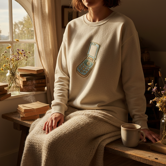 Why You'll Love: Organic Cotton Flip Phone Sweatshirt – GOTS & Vegan Certified