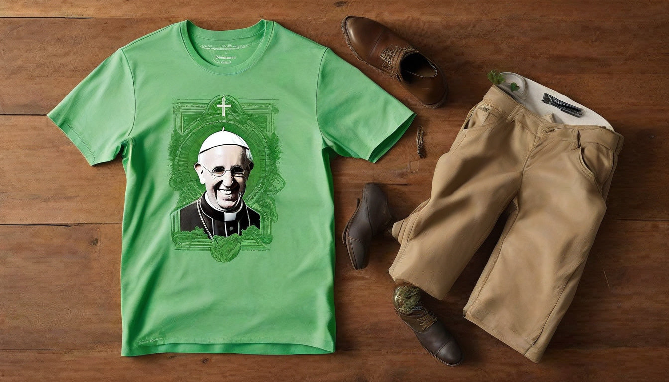 Discover the Luxe Green Style of Organic Meme Tees: Pope Francis Edition!