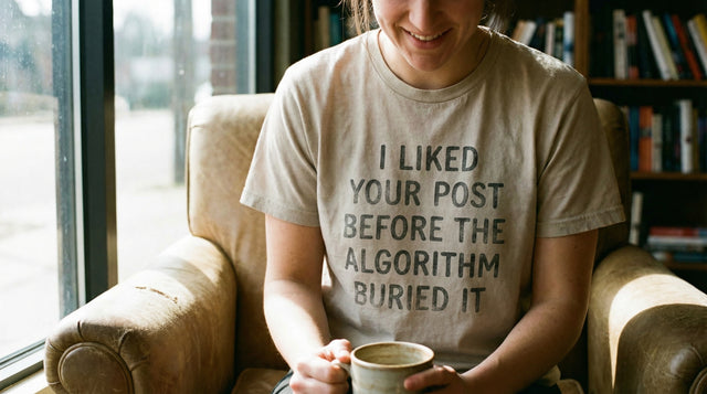 Algorithm's Ghost: 'I Liked Your Post' Organic Graphic Tee
