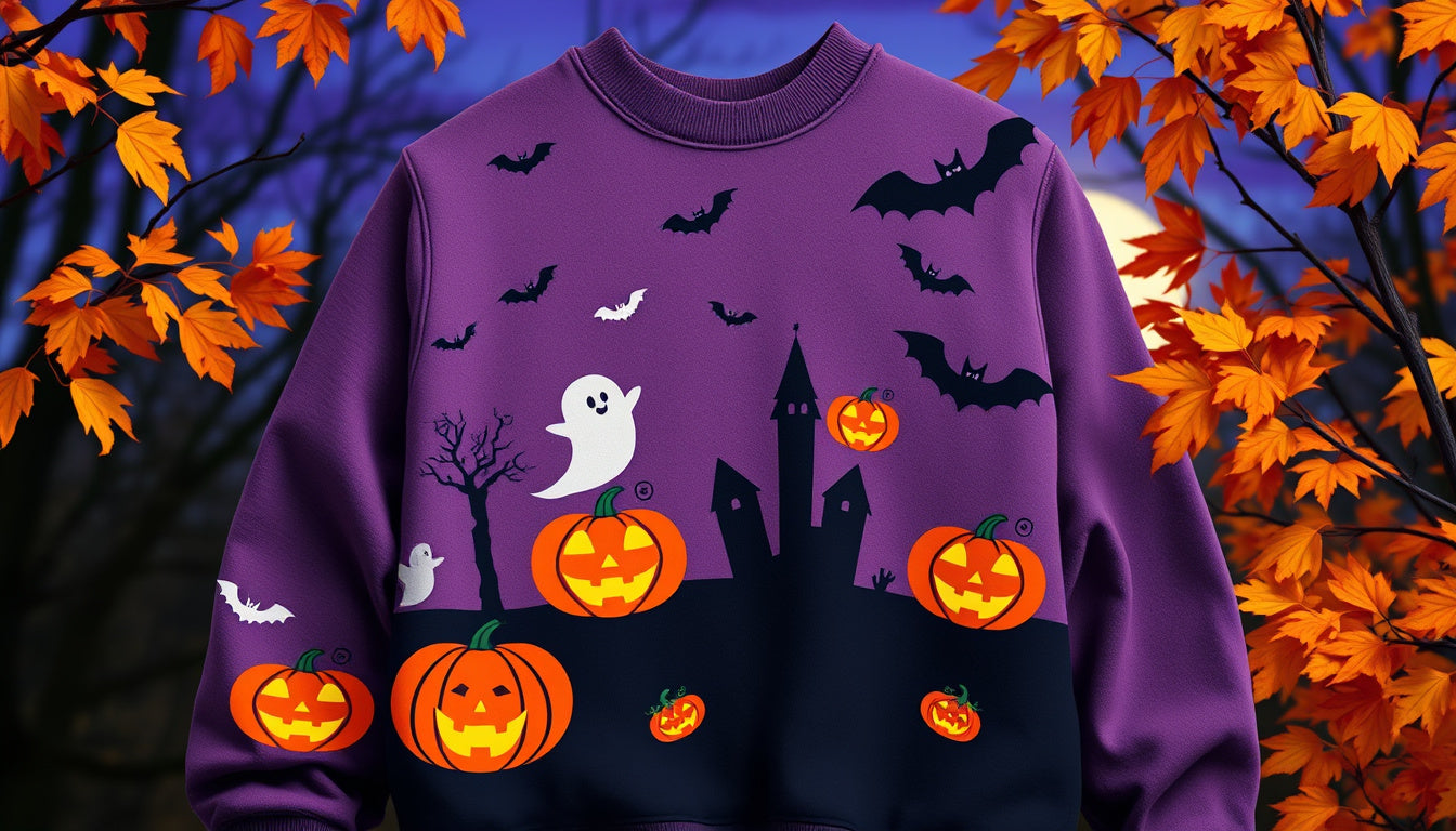 Spooktacularly Sustainable: The Ultimate Eco-Friendly Recycled Halloween Sweatshirt!