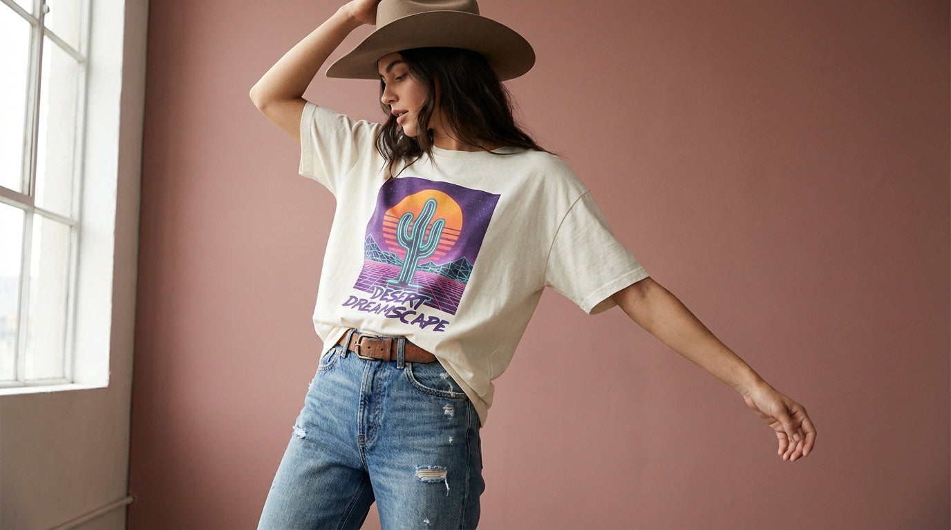 #CyberCattle Aesthetic: Neon-Western Sustainable Streetwear | Design Delight