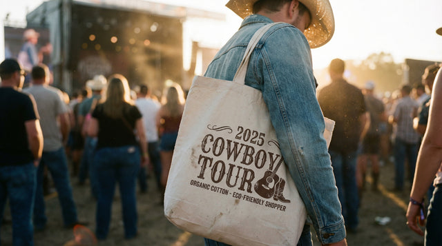 2025 Cowboy Tour Organic Cotton Tote Bag | Eco-Friendly Concert & Statement Wear