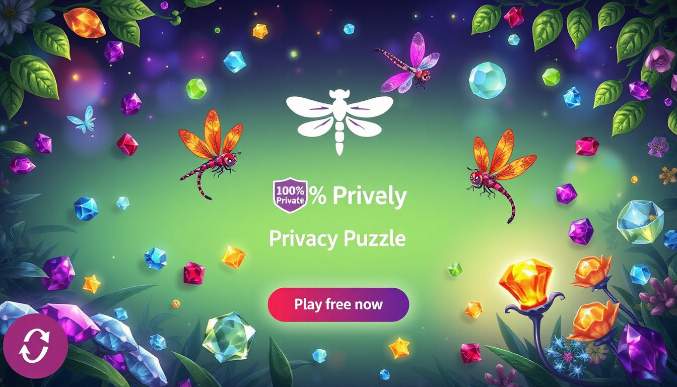 Dragonfly Crush: a free match-3 puzzle game with 100% private play
