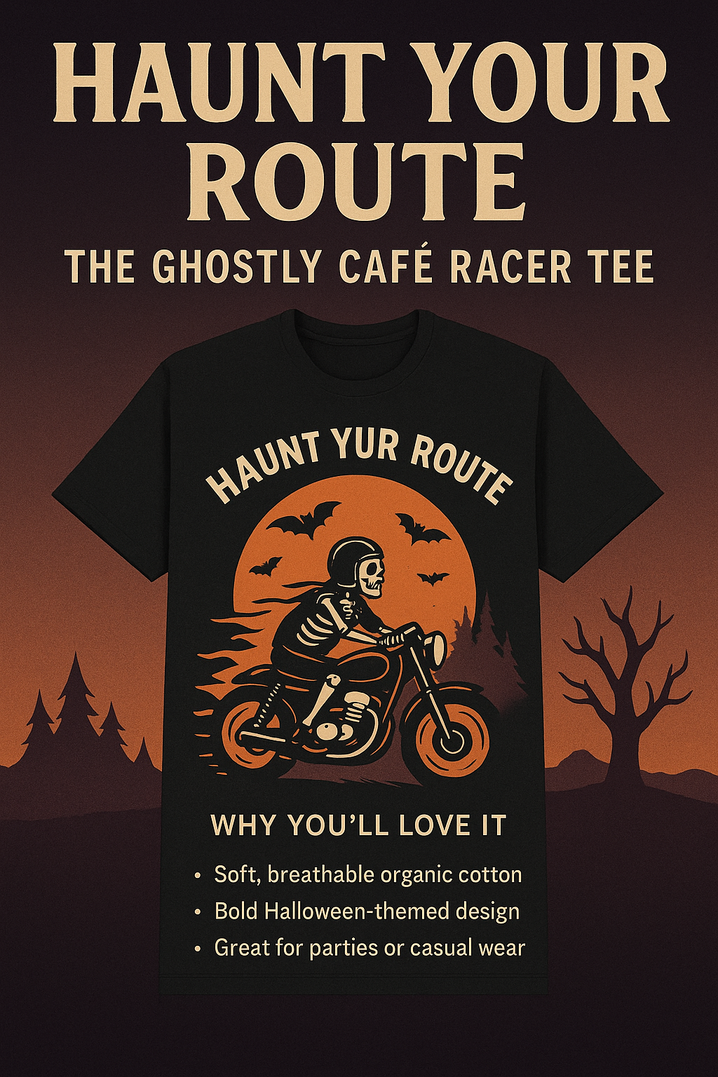 Haunt Your Route: The Ghostly Café Racer Tee