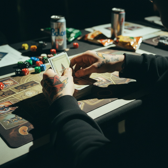 A flat lay of the black organic Bolt the Bird sweatshirt showing the retro tattoo style graphic and ribbed collar detail.