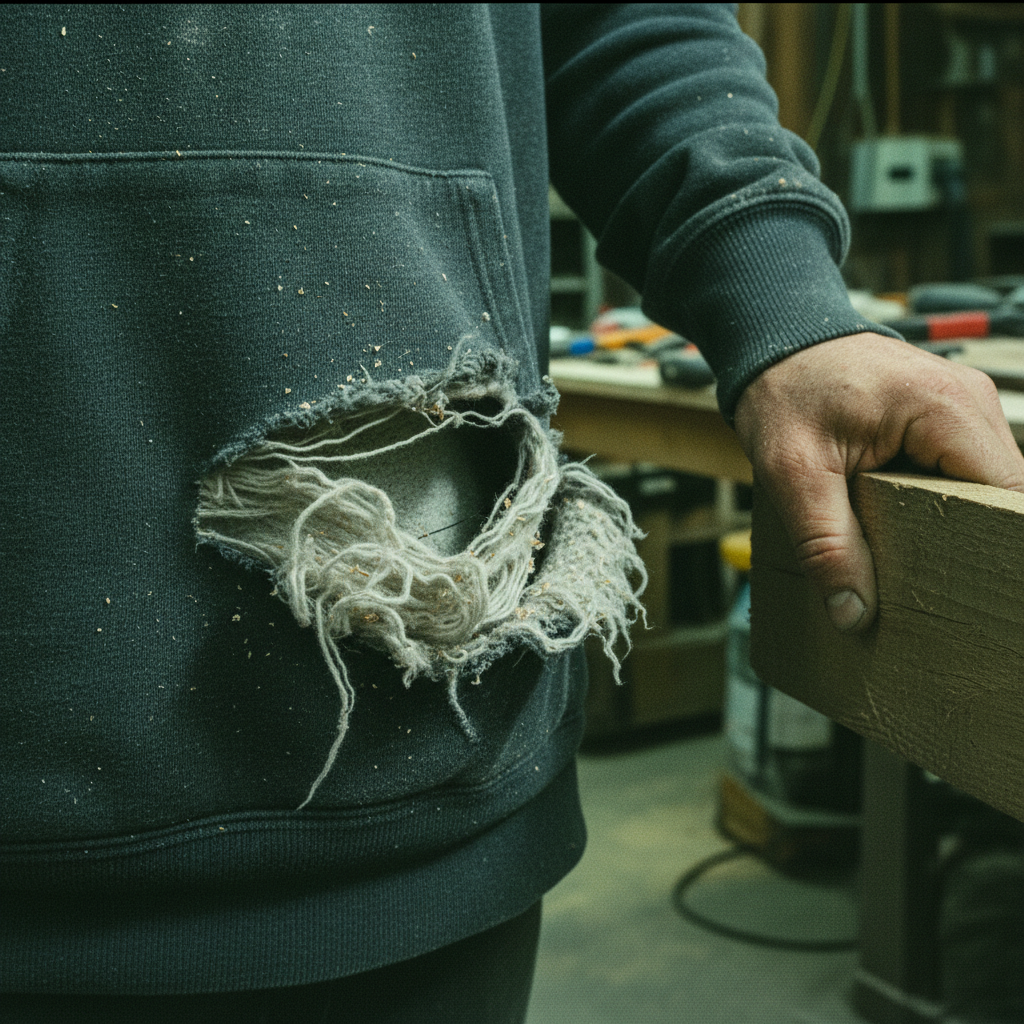 Close up texture shot of the Demo & Dust Organic Hoodie showing the 280 GSM brushed fleece fabric
