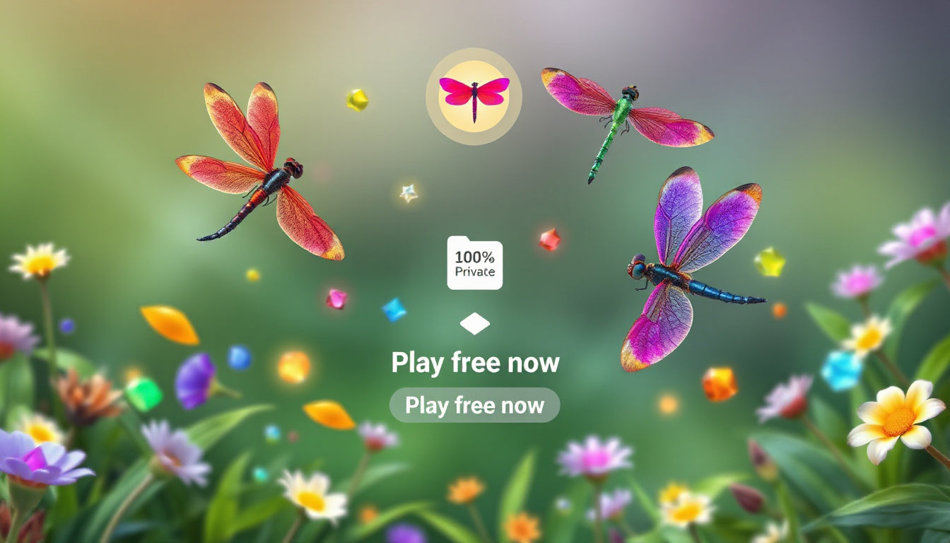 Dragonfly Crush: a free match-3 puzzle game with 4.9★ on the page