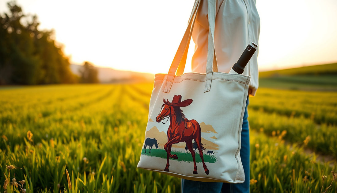 Eco-Conscious Bag: Combining Sustainability and Western Style with Organic Cotton Cowboy Totes