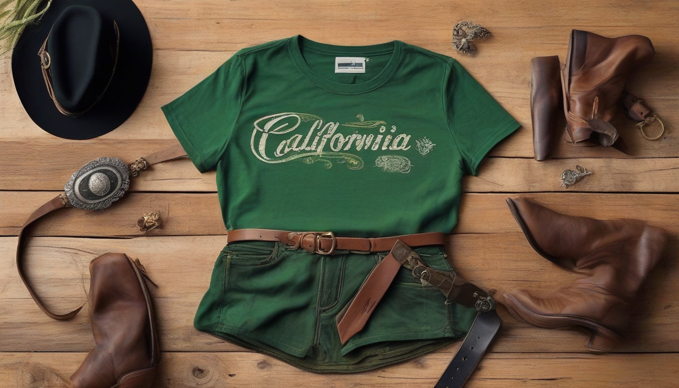 Discover Luxe Green Style: California Cowgirl Tee vs. Fast Fashion Feel