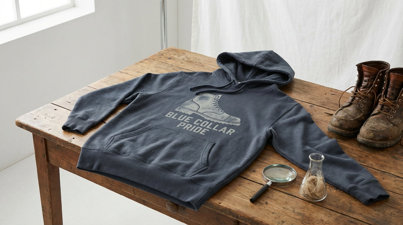 Rugged Work Boots Hoodie | GOTS & Fair Trade Transparency Report