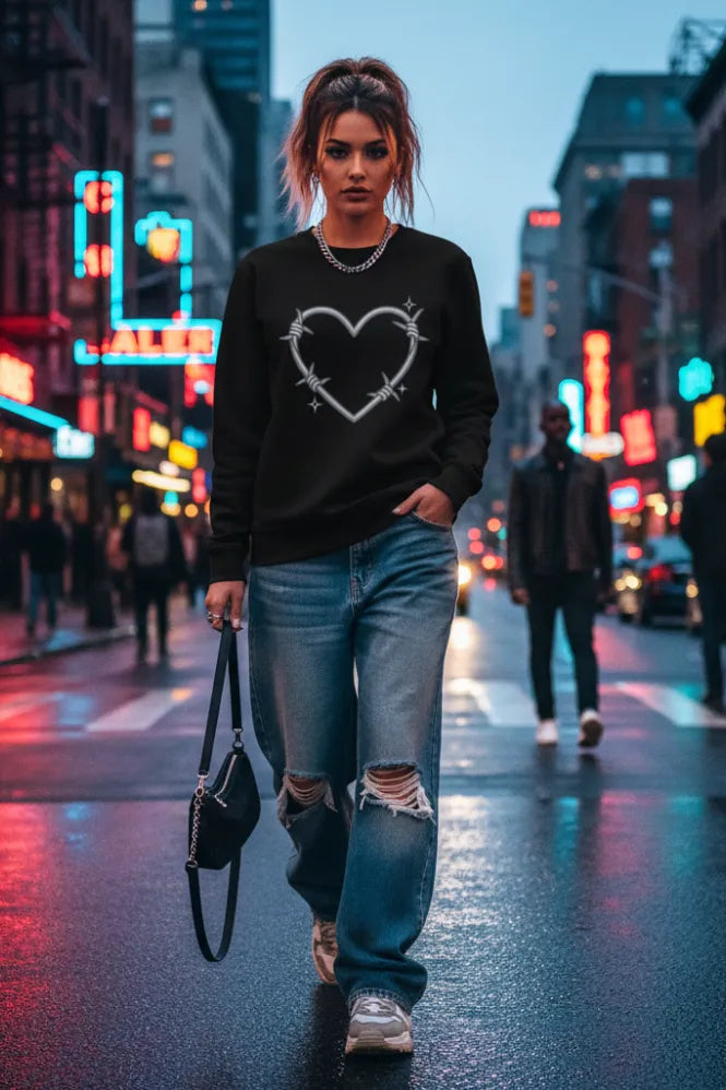Organic Barbed Wire Heart Sweatshirt Review: Essential for the Modern Trailblazer's Sustainable Western Style