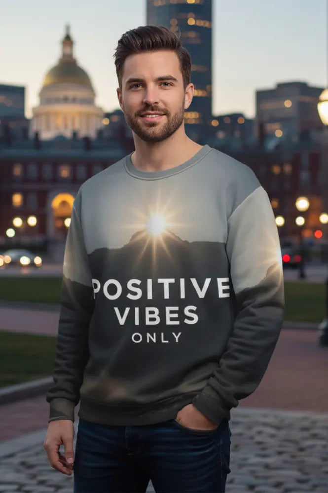 Post: Positive Vibes Only – Recycled Unisex Sweatshirt