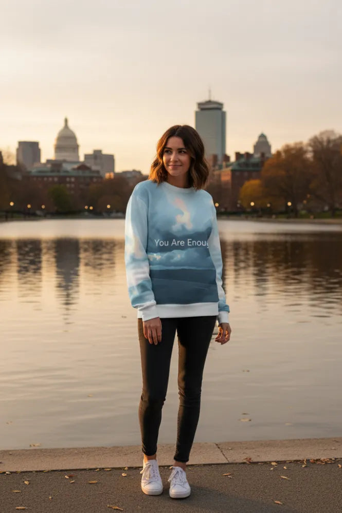 You Are Enough Recycled Sweatshirt Review: The Ultimate Guide to Sustainable All-Over Print Style