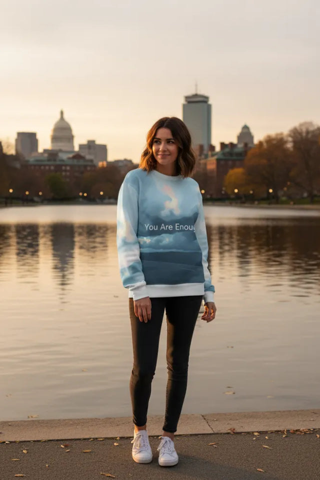 You Are Enough Recycled Sweatshirt Review: The Ultimate Guide to Sustainable All-Over Print Style