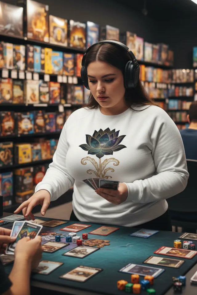 Celestial Lotus Core: Sustainable Organic Gamer Sweatshirt