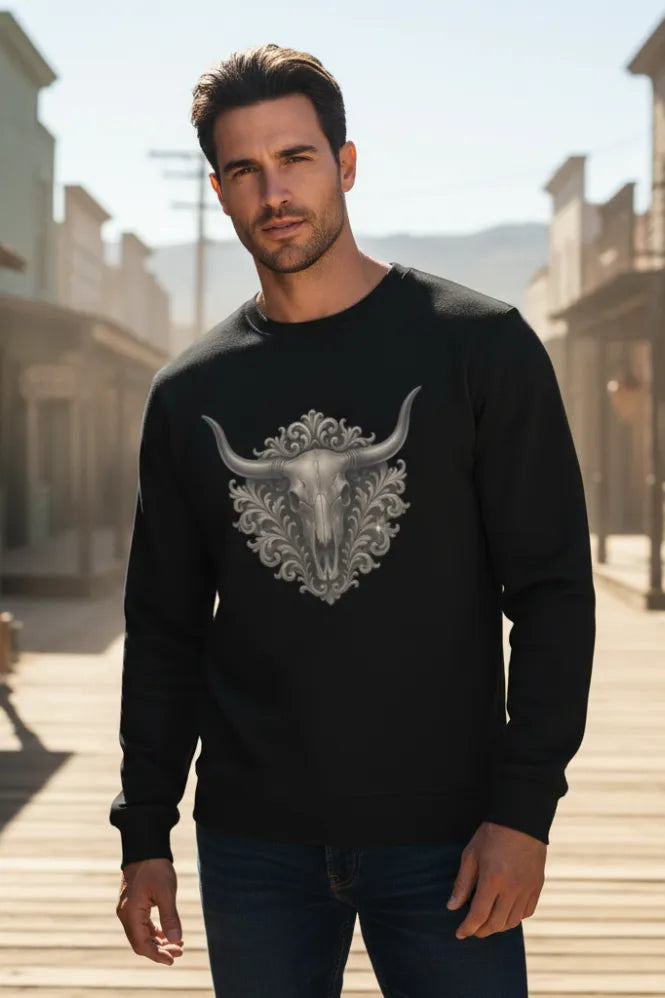 Longhorn Skull Premium Fleece Desert Ghost
