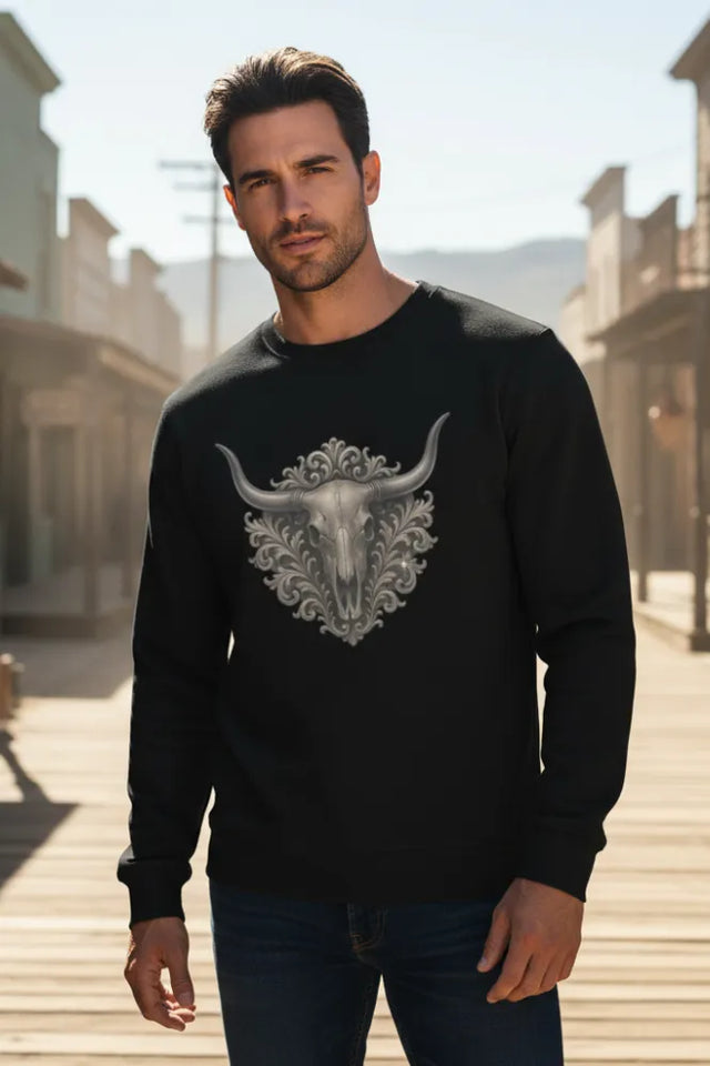 Longhorn Skull Premium Fleece Desert Ghost