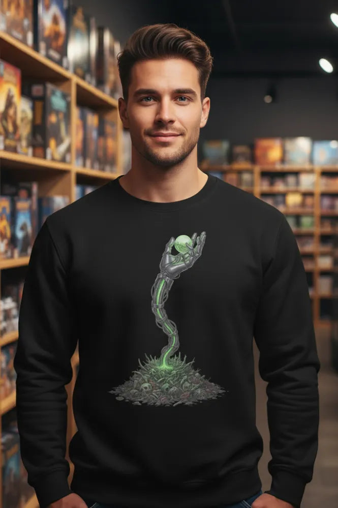 Necro Bloom: Organic Gamer Sweatshirt for Sustainable Comfort