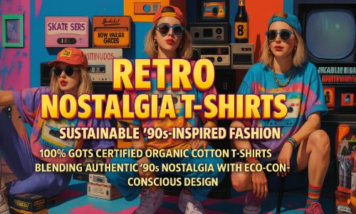 Three people wearing vibrant 90s-style oversized t-shirts with cassette tape designs in bright colors (pink, blue, purple, and yellow). They're sitting against a colorful background with cass