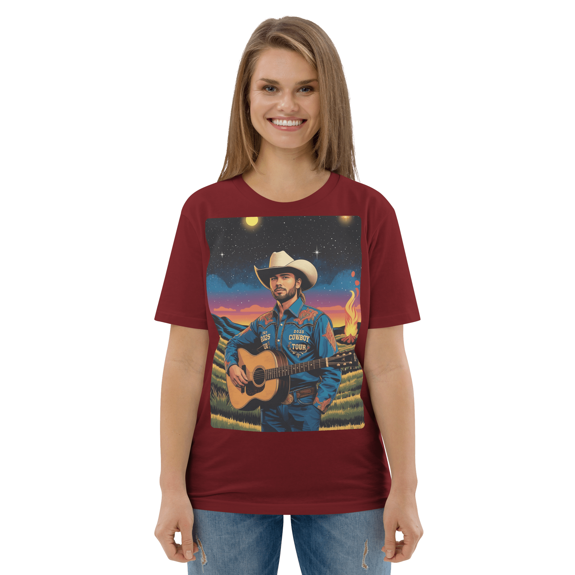 2025 Cowboy Tour Organic Cotton T-Shirt – Western Country Music Graphic Tee - Design Delight Studio