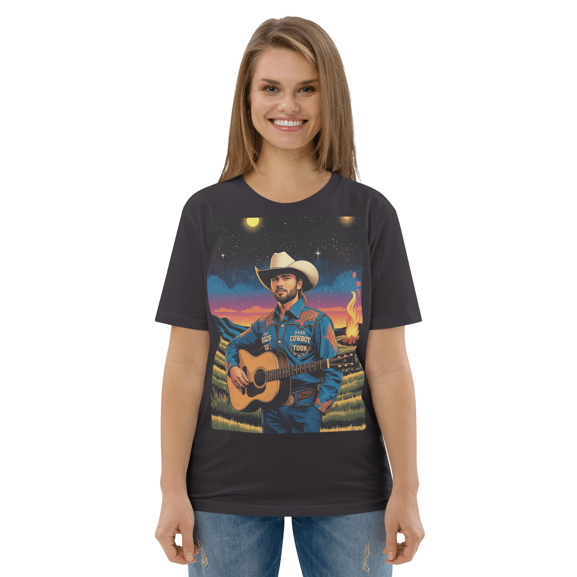 2025 Cowboy Tour Organic Cotton T-Shirt – Western Country Music Graphic Tee - Design Delight Studio