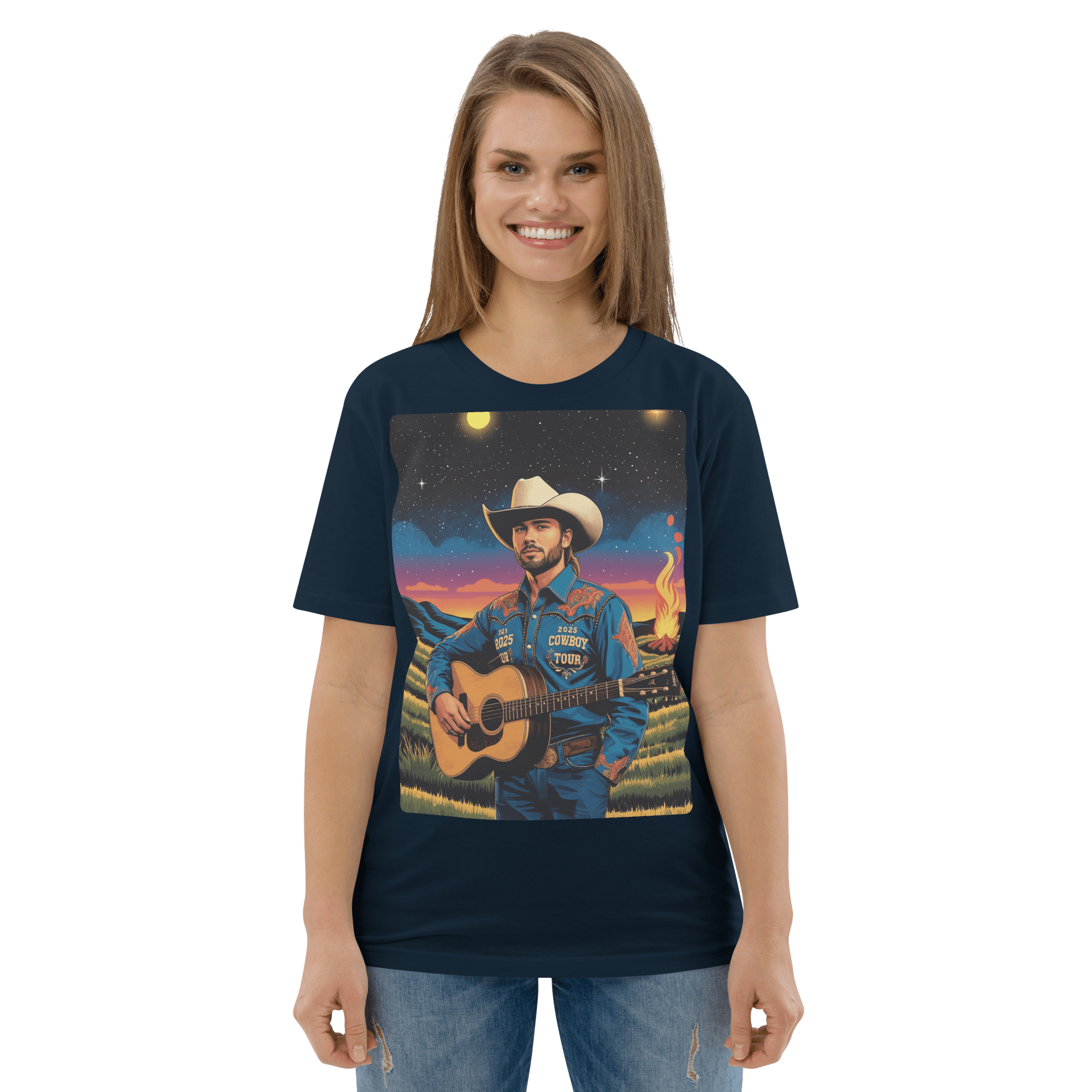 2025 Cowboy Tour Organic Cotton T-Shirt – Western Country Music Graphic Tee - Design Delight Studio
