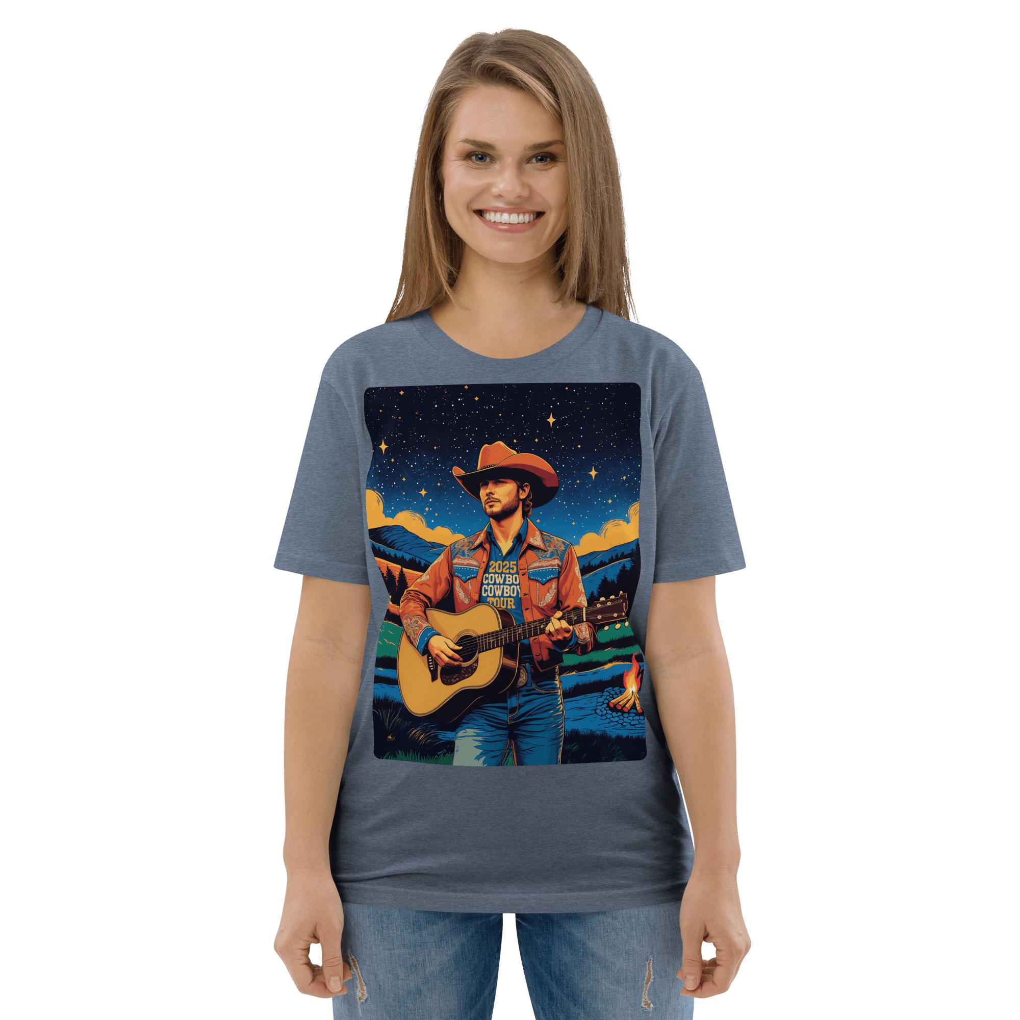 2025 Cowboy Tour Organic Cotton T-Shirt – Western Country Music Graphic Tee - Design Delight Studio