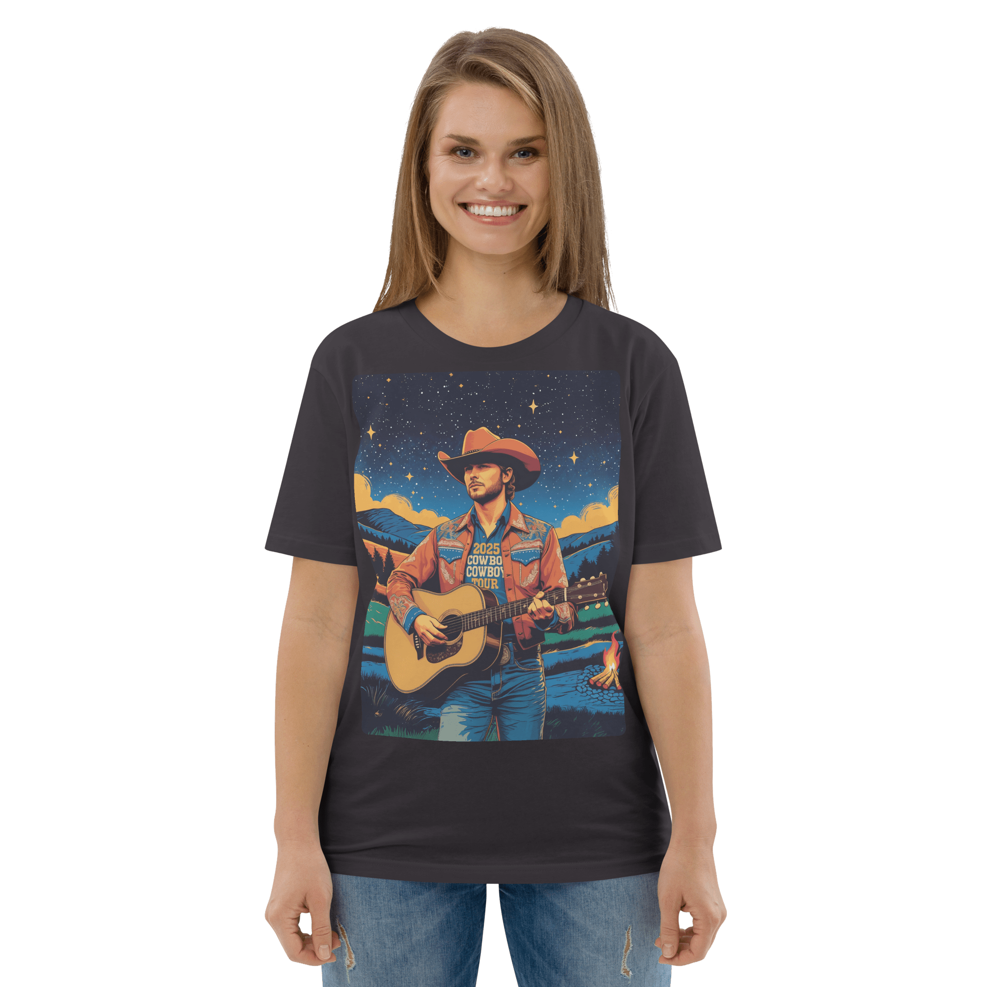 2025 Cowboy Tour Organic Cotton T-Shirt – Western Country Music Graphic Tee - Design Delight Studio