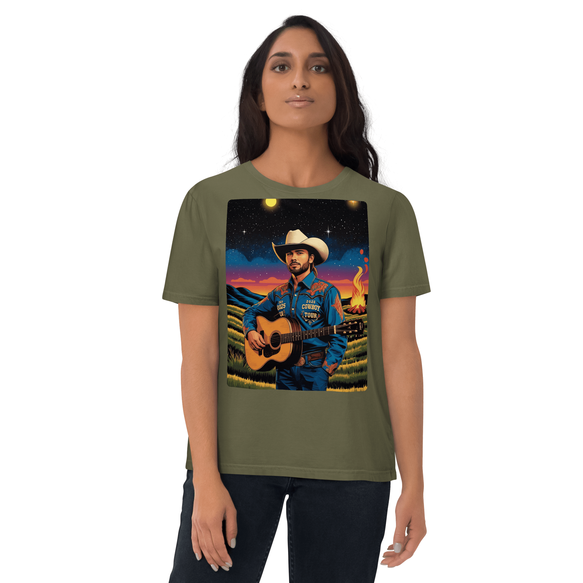 2025 Cowboy Tour Organic Cotton T-Shirt – Western Country Music Graphic Tee - Design Delight Studio