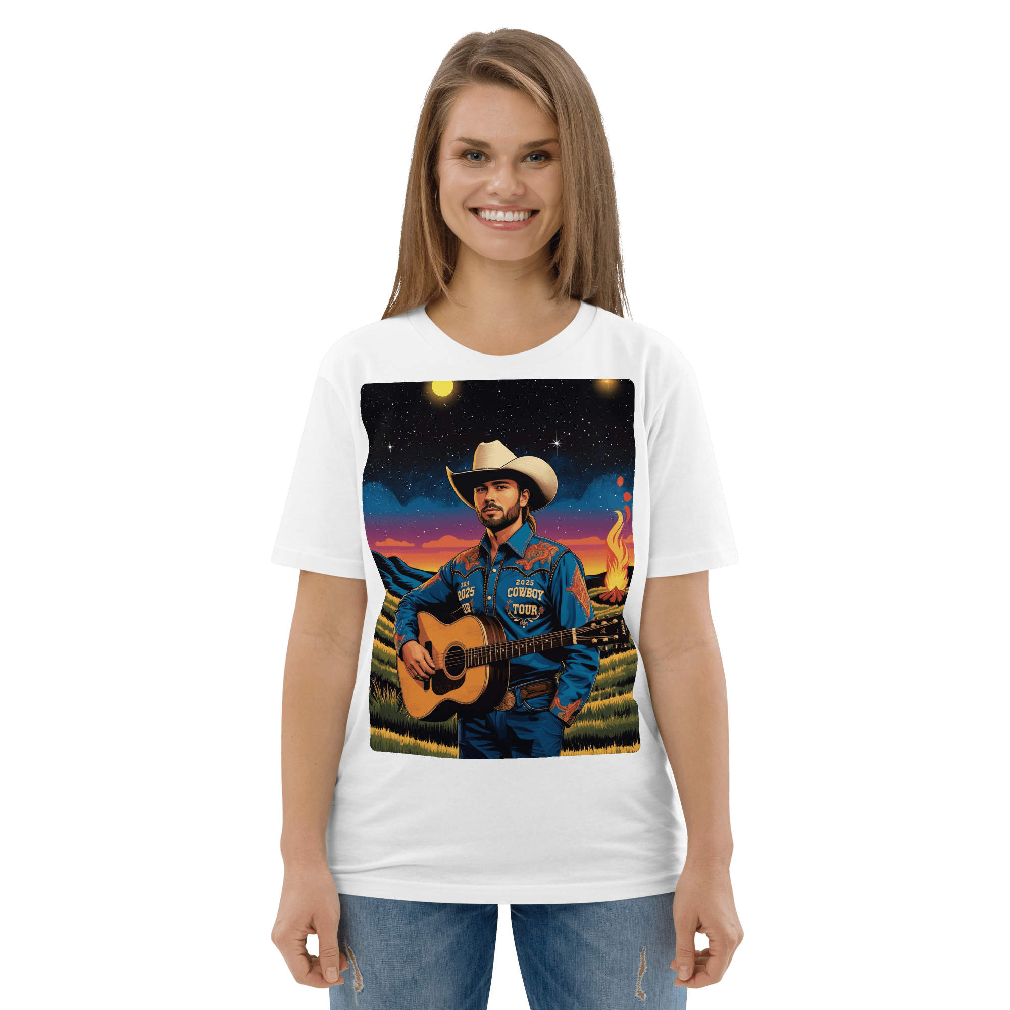 2025 Cowboy Tour Organic Cotton T-Shirt – Western Country Music Graphic Tee - Design Delight Studio