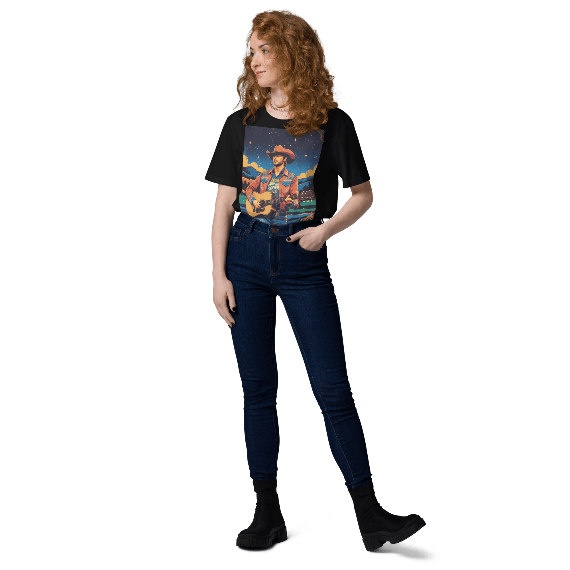 2025 Cowboy Tour Organic Cotton T-Shirt – Western Country Music Graphic Tee - Design Delight Studio