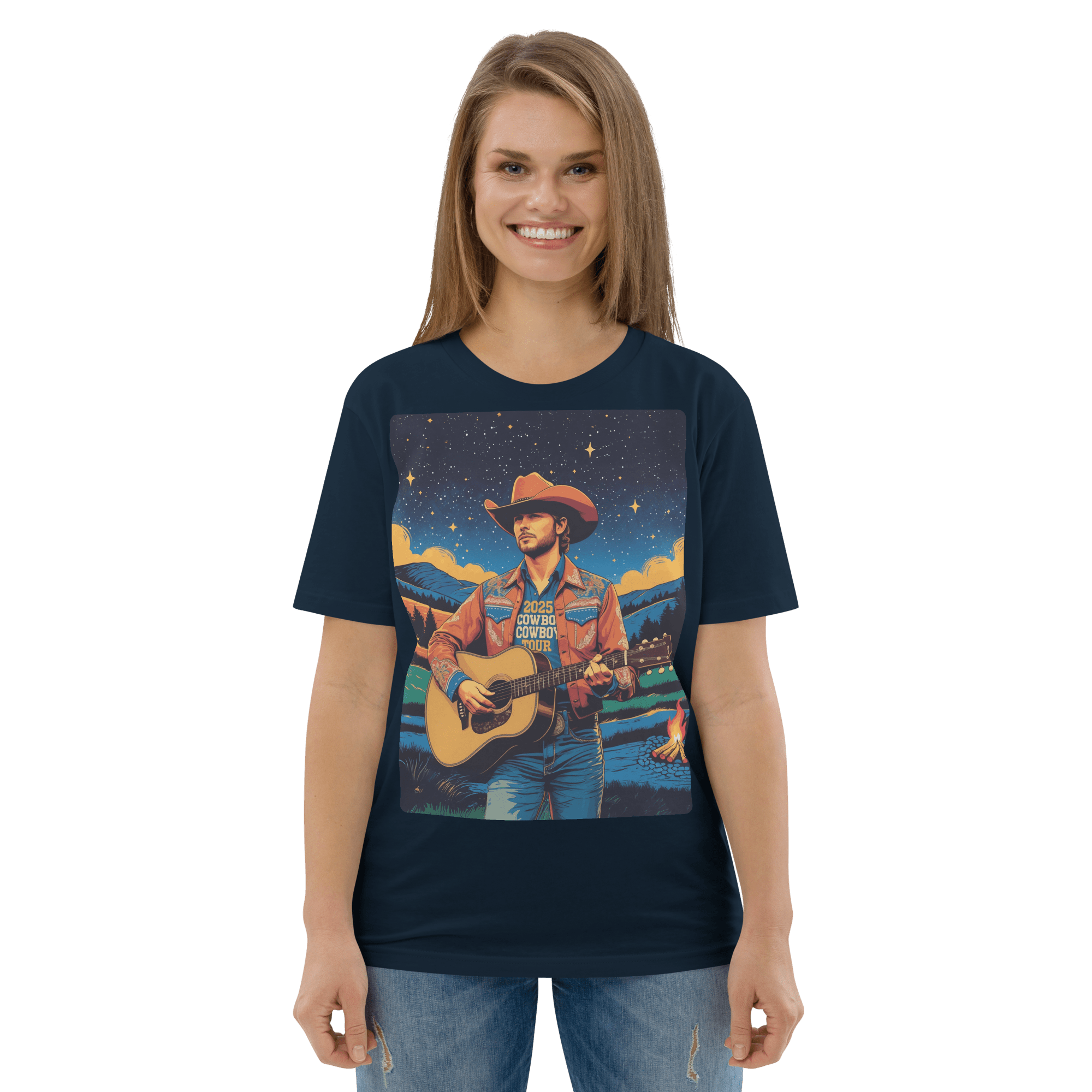 2025 Cowboy Tour Organic Cotton T-Shirt – Western Country Music Graphic Tee - Design Delight Studio