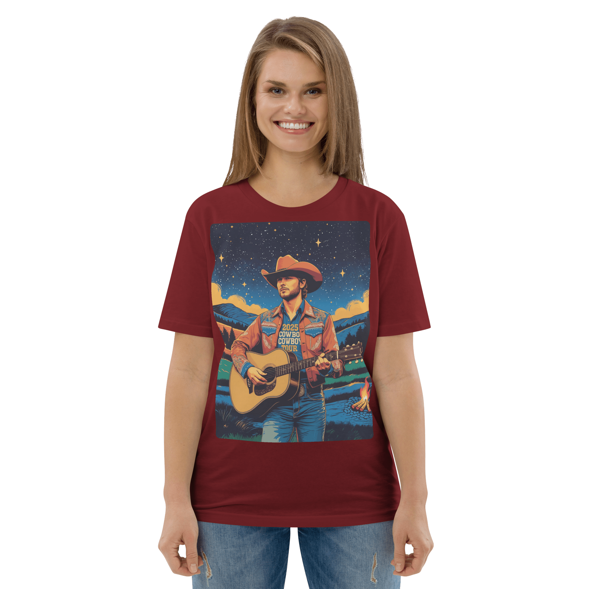 2025 Cowboy Tour Organic Cotton T-Shirt – Western Country Music Graphic Tee - Design Delight Studio