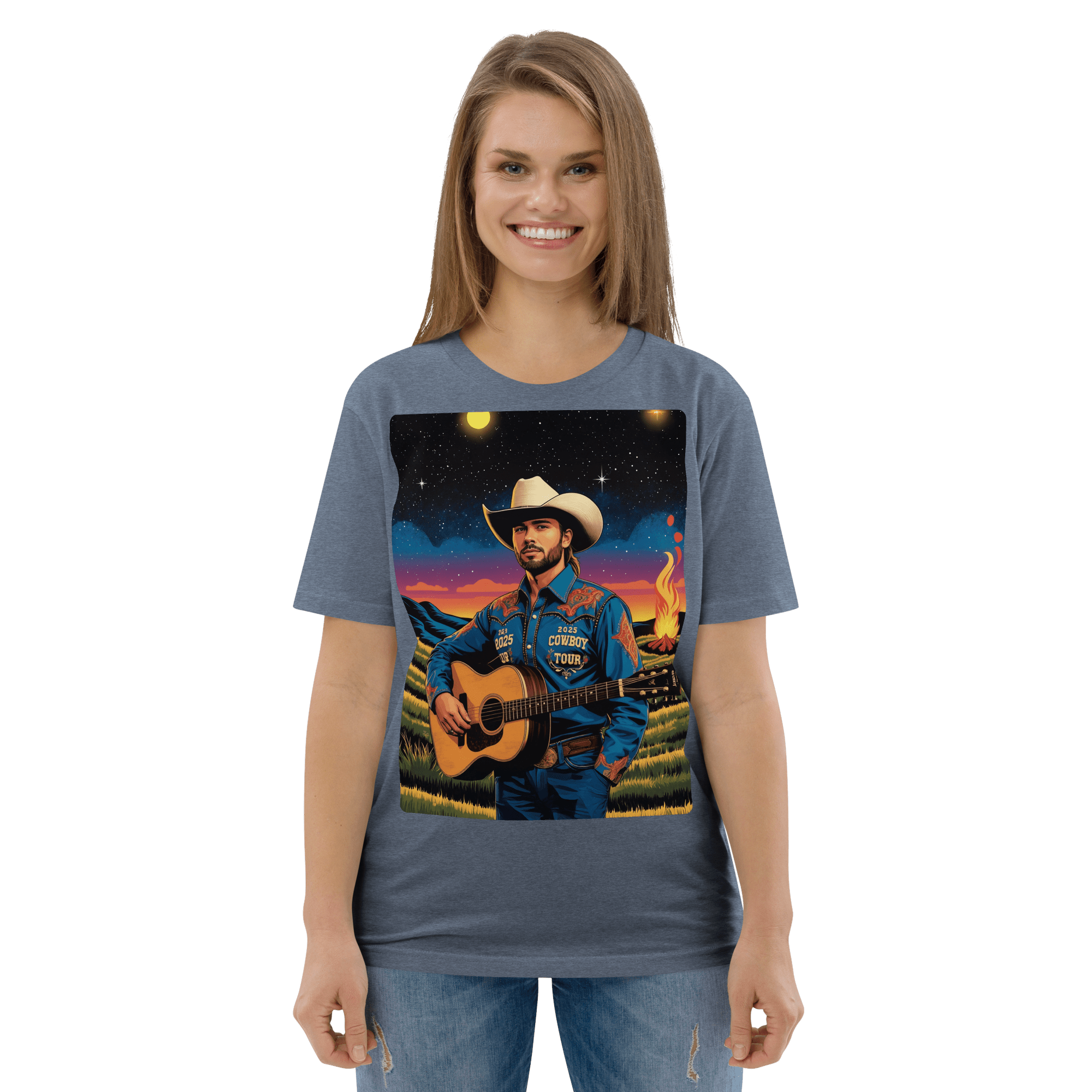 2025 Cowboy Tour Organic Cotton T-Shirt – Western Country Music Graphic Tee - Design Delight Studio
