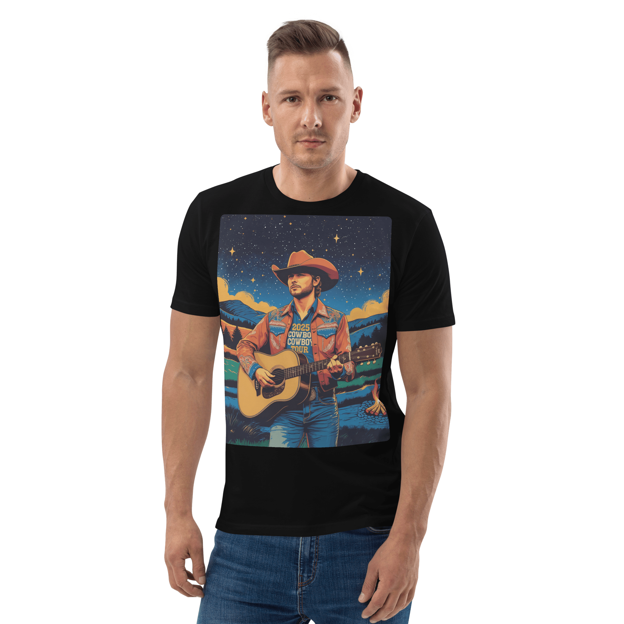 2025 Cowboy Tour Organic Cotton T-Shirt – Western Country Music Graphic Tee - Design Delight Studio