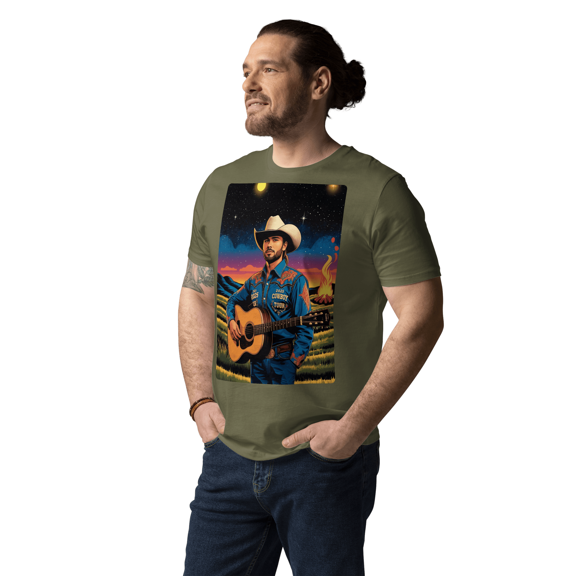 2025 Cowboy Tour Organic Cotton T-Shirt – Western Country Music Graphic Tee - Design Delight Studio