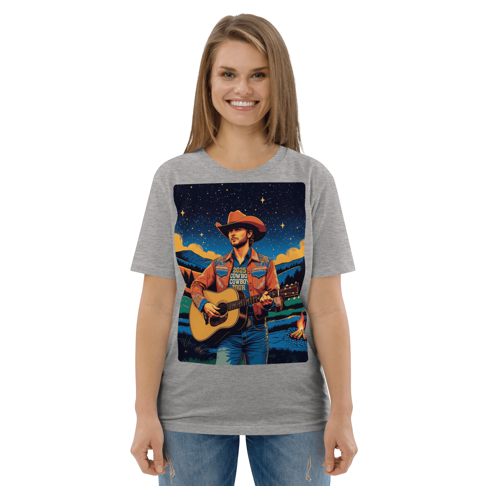 2025 Cowboy Tour Organic Cotton T-Shirt – Western Country Music Graphic Tee - Design Delight Studio