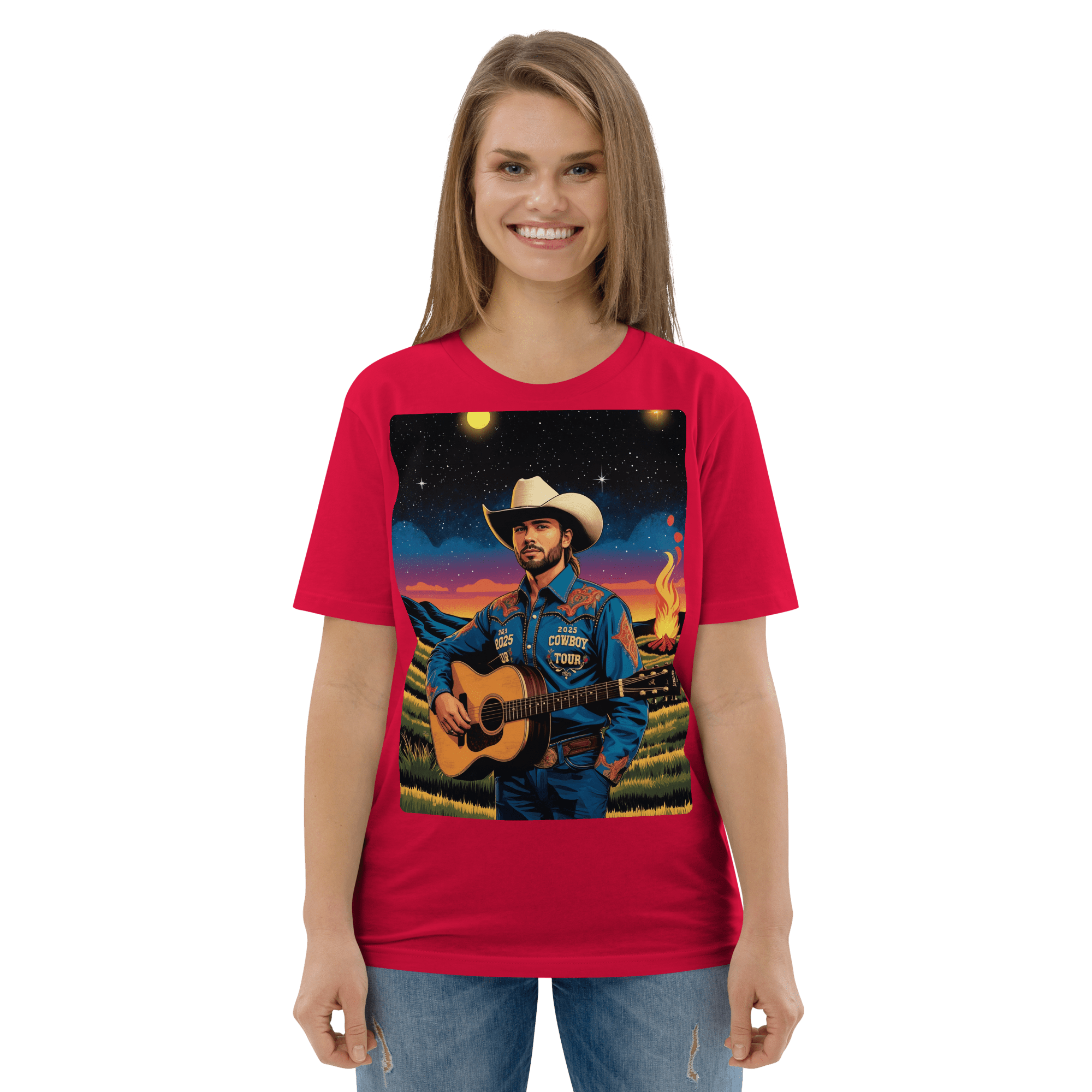 2025 Cowboy Tour Organic Cotton T-Shirt – Western Country Music Graphic Tee - Design Delight Studio