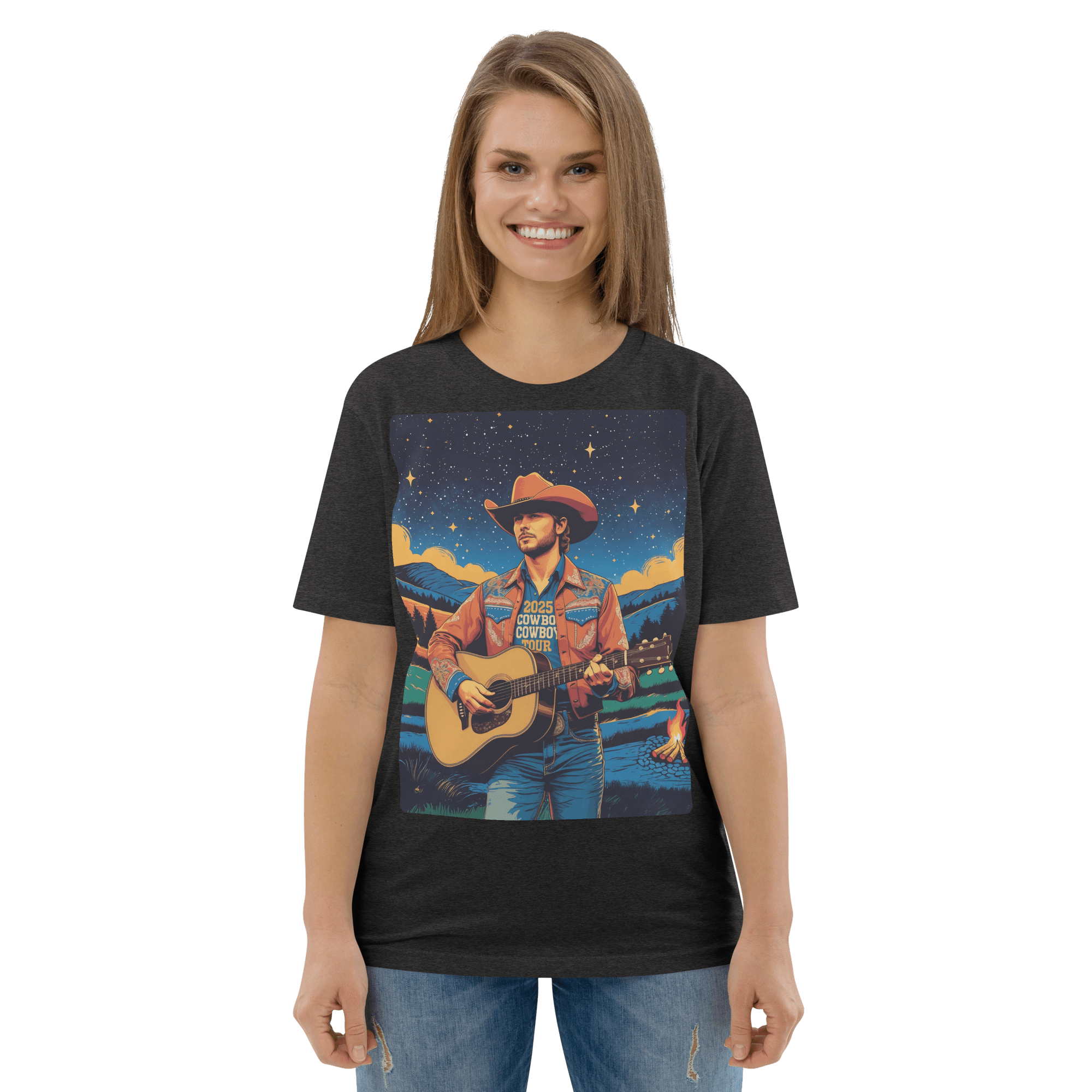 2025 Cowboy Tour Organic Cotton T-Shirt – Western Country Music Graphic Tee - Design Delight Studio