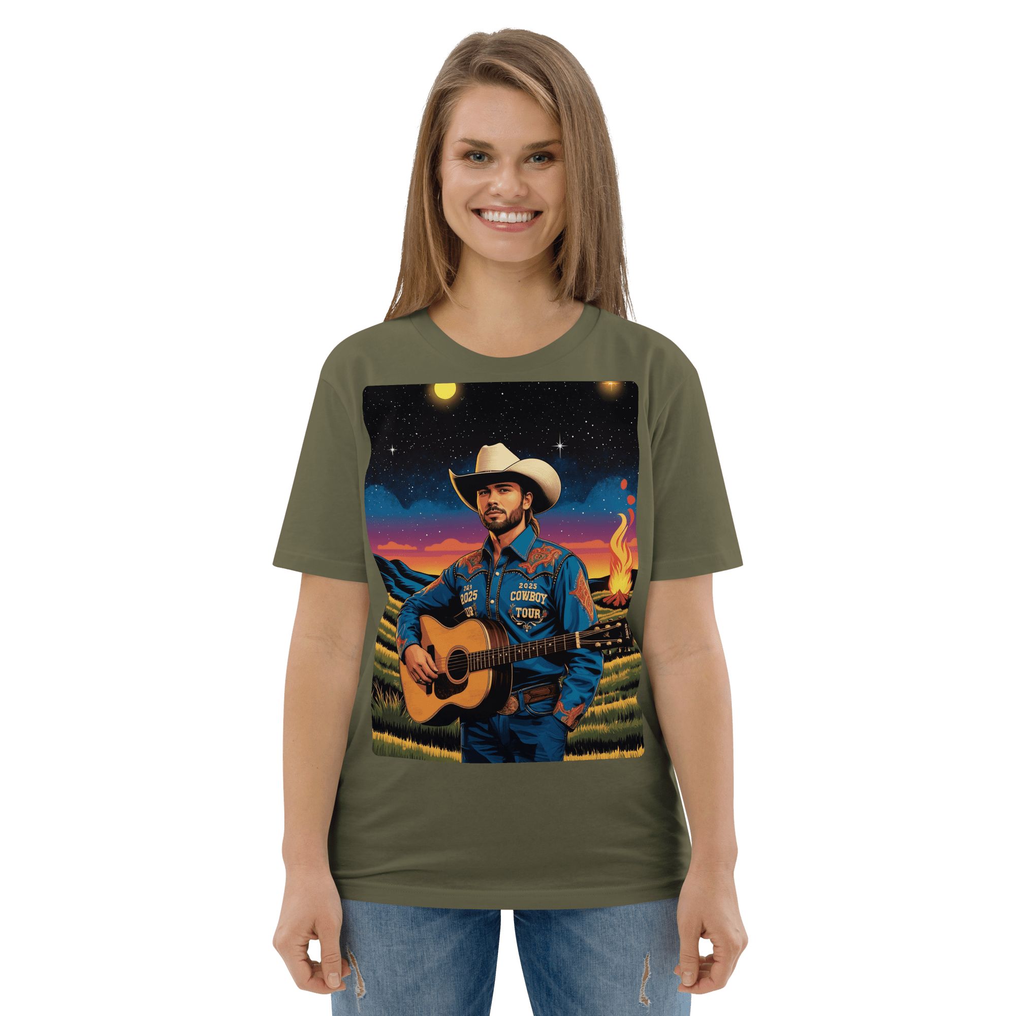 2025 Cowboy Tour Organic Cotton T-Shirt – Western Country Music Graphic Tee - Design Delight Studio